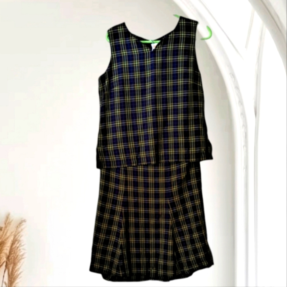 Vintage plaid skirt and tank set